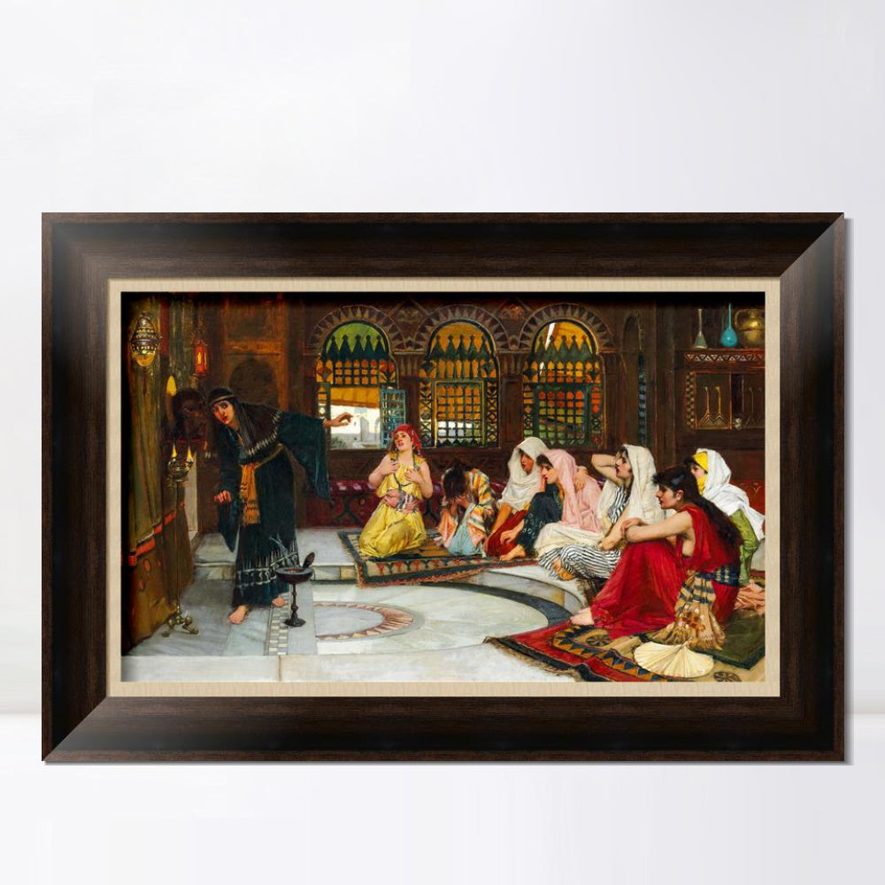 INVIN ART Framed Canvas Art Giclee Print Consulting the Oracle by John William Waterhouse Wall Art