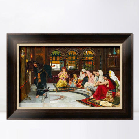 INVIN ART Framed Canvas Art Giclee Print Consulting the Oracle by John William Waterhouse Wall Art Living Room Home Office Decorations