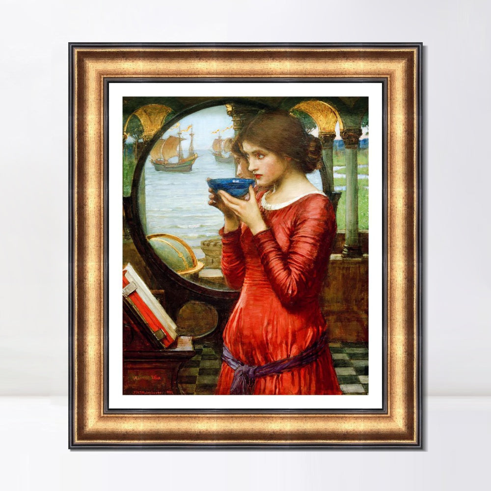 INVIN ART Framed Canvas Art Giclee Print Destiny 1900 by John William Waterhouse Wall Art