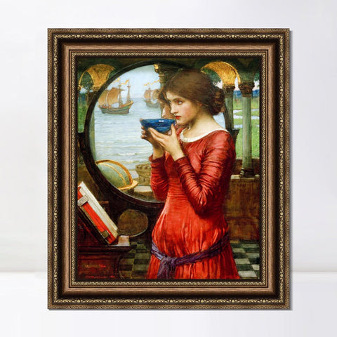 INVIN ART Framed Canvas Art Giclee Print Destiny 1900 by John William Waterhouse Wall Art Living Room Home Office Decorations