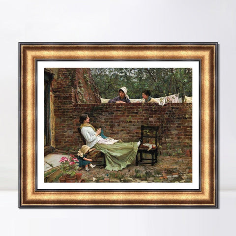 INVIN ART Framed Canvas Art Giclee Print Series#010 by John William Waterhouse Wall Art Living Room Home Office Decorations