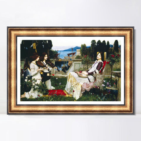 INVIN ART Framed Canvas Art Giclee Print Saint Cecilia 1895 by John William Waterhouse Wall Art Living Room Home Office Decorations