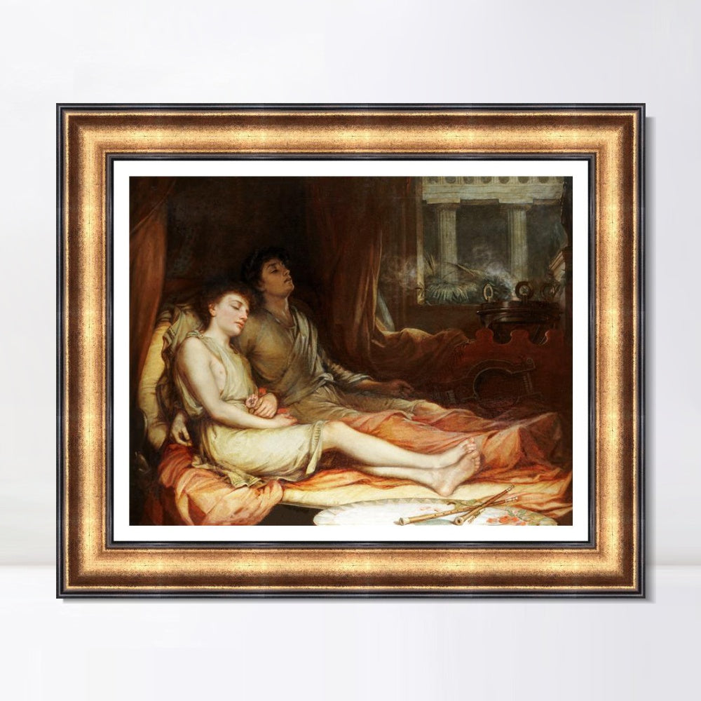 INVIN ART Framed Canvas Art Giclee Print Sleep and His Half-Brother Death 1874 by John William Waterhouse Wall Art