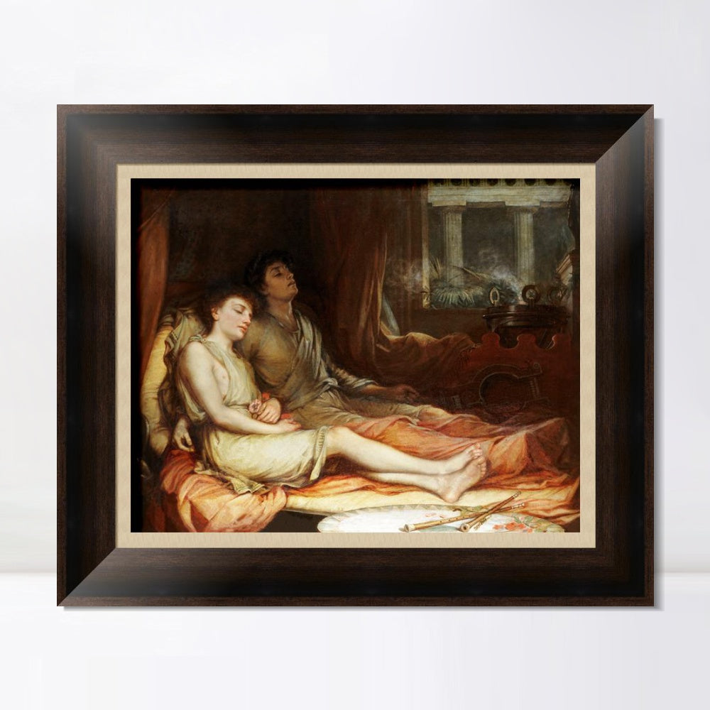 INVIN ART Framed Canvas Art Giclee Print Sleep and His Half-Brother Death 1874 by John William Waterhouse Wall Art