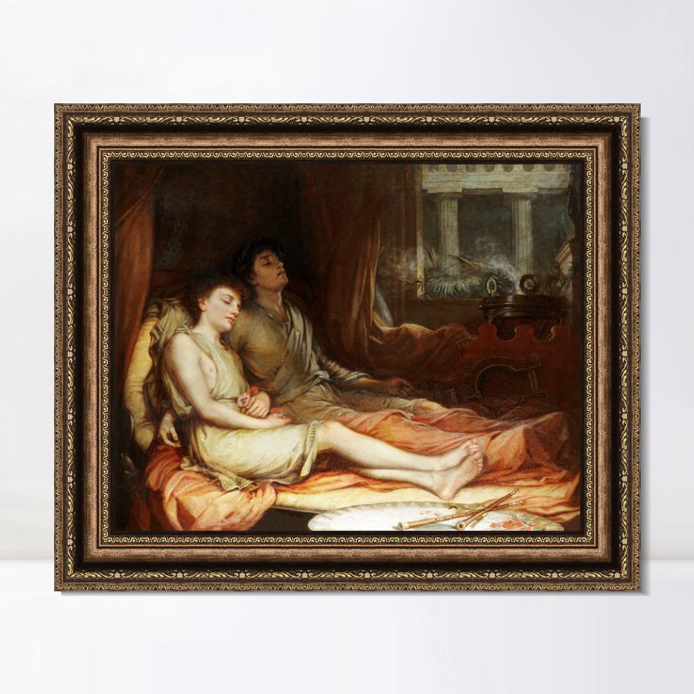 INVIN ART Framed Canvas Art Giclee Print Sleep and His Half-Brother Death 1874 by John William Waterhouse Wall Art