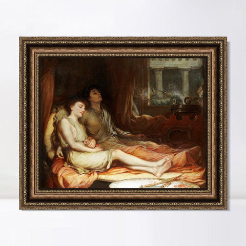 INVIN ART Framed Canvas Art Giclee Print Sleep and His Half-Brother Death 1874 by John William Waterhouse Wall Art Living Room Home Office Decorations