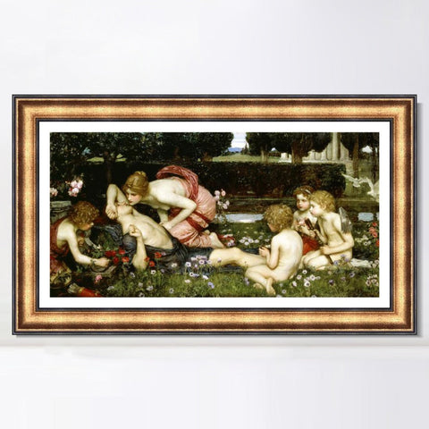 INVIN ART Framed Canvas Art Giclee Print Series#017 by John William Waterhouse Wall Art Living Room Home Office Decorations