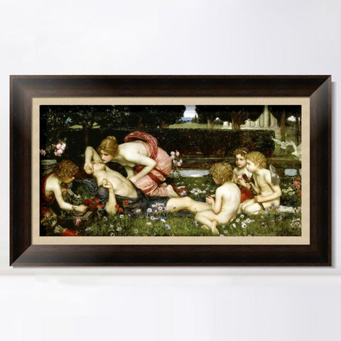 INVIN ART Framed Canvas Art Giclee Print Series#017 by John William Waterhouse Wall Art Living Room Home Office Decorations