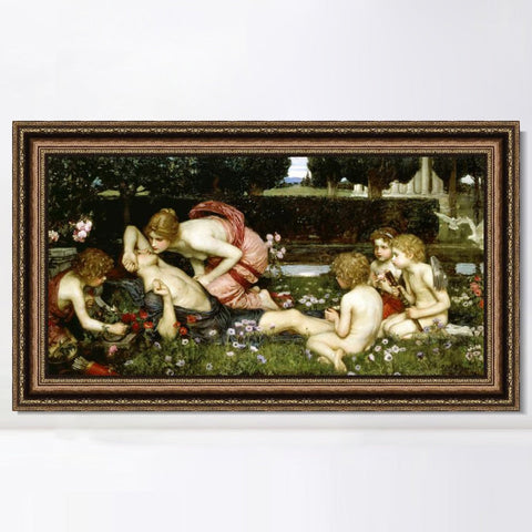 INVIN ART Framed Canvas Art Giclee Print Series#017 by John William Waterhouse Wall Art Living Room Home Office Decorations