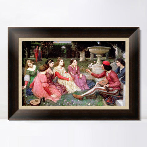 INVIN ART Framed Canvas Art Giclee Print Series#020 by John William Waterhouse Wall Art Living Room Home Office Decorations