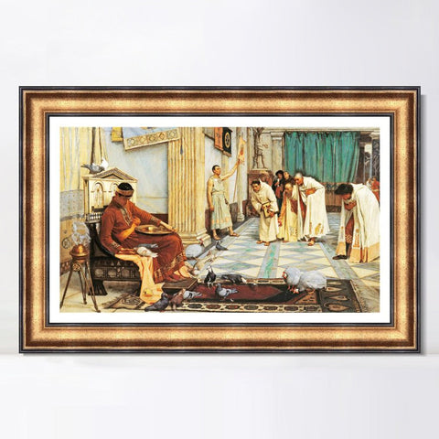 INVIN ART Framed Canvas Art Giclee Print Series#022 by John William Waterhouse Wall Art Living Room Home Office Decorations