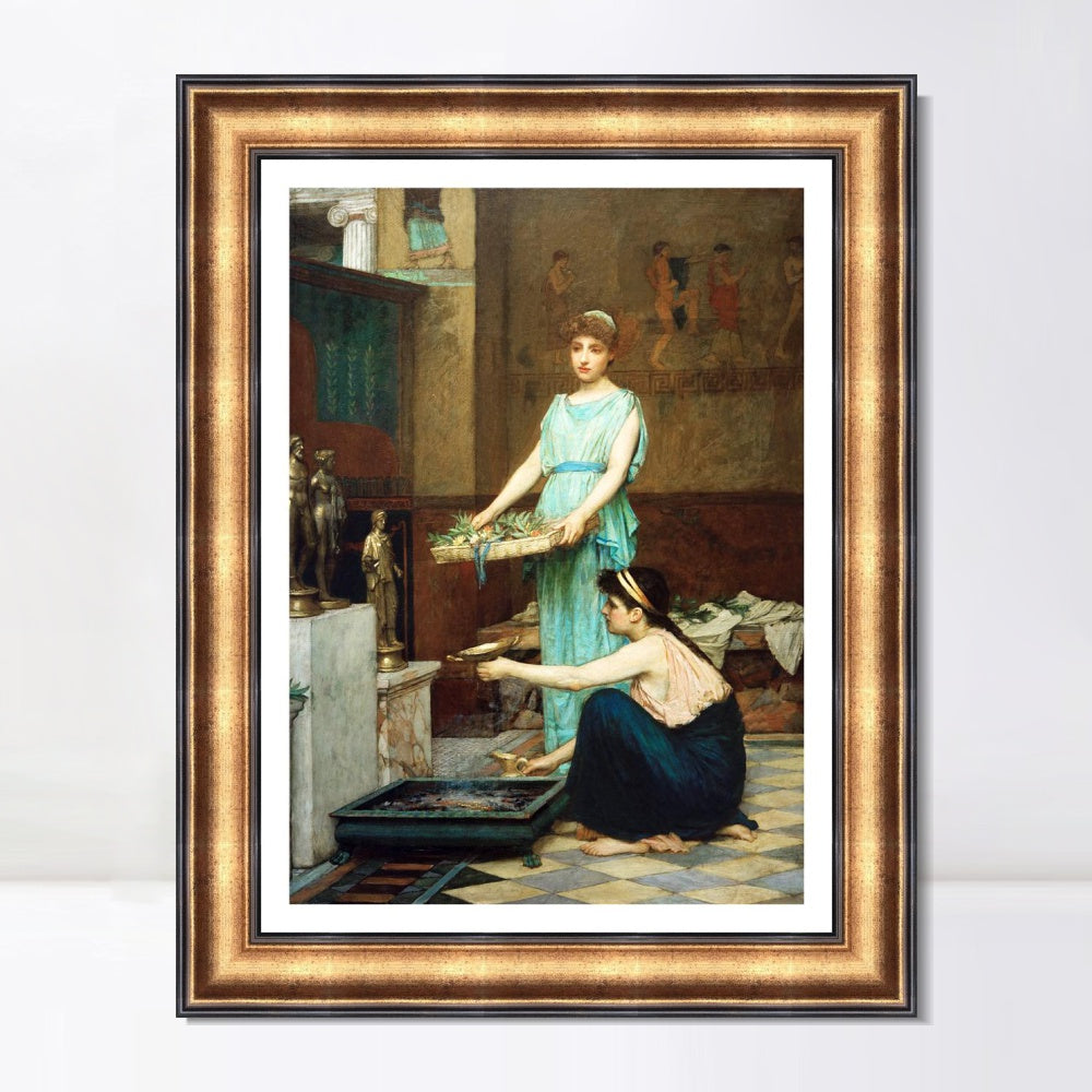 INVIN ART Framed Canvas Art Giclee Print Series#023 by John William Waterhouse Wall Art