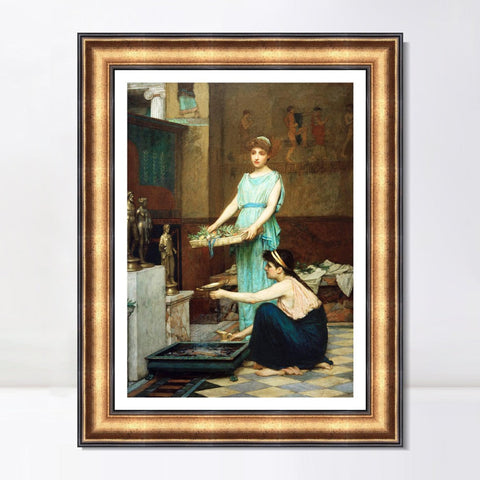 INVIN ART Framed Canvas Art Giclee Print Series#023 by John William Waterhouse Wall Art Living Room Home Office Decorations