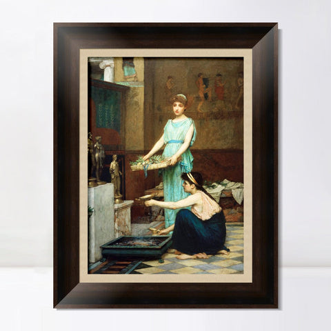 INVIN ART Framed Canvas Art Giclee Print Series#023 by John William Waterhouse Wall Art Living Room Home Office Decorations