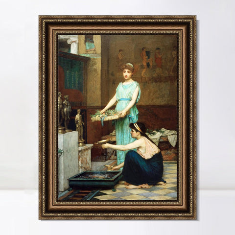 INVIN ART Framed Canvas Art Giclee Print Series#023 by John William Waterhouse Wall Art Living Room Home Office Decorations