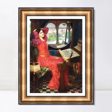 INVIN ART Framed Canvas Art Giclee Print The Lady of Shalott by John William Waterhouse Wall Art Living Room Home Office Decorations