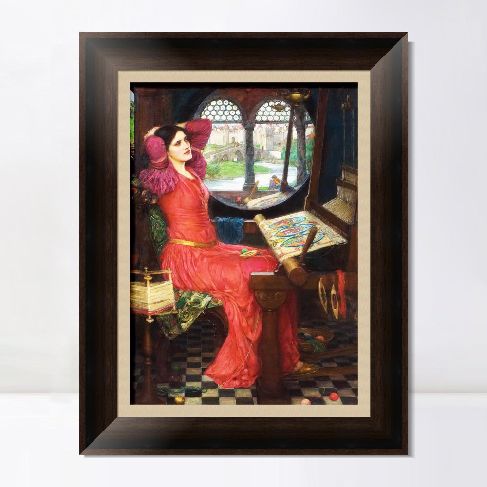 INVIN ART Framed Canvas Art Giclee Print The Lady of Shalott by John William Waterhouse Wall Art