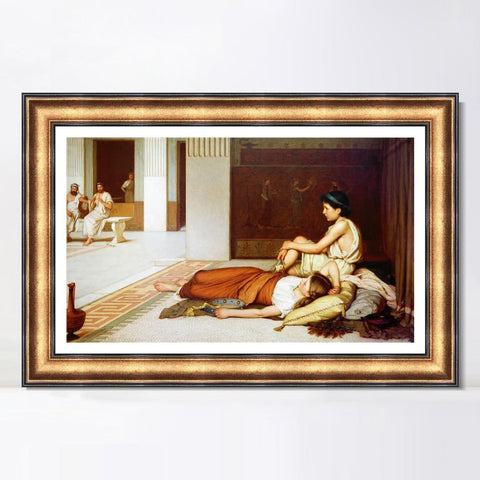 INVIN ART Framed Canvas Art Giclee Print Series#026 by John William Waterhouse Wall Art Living Room Home Office Decorations