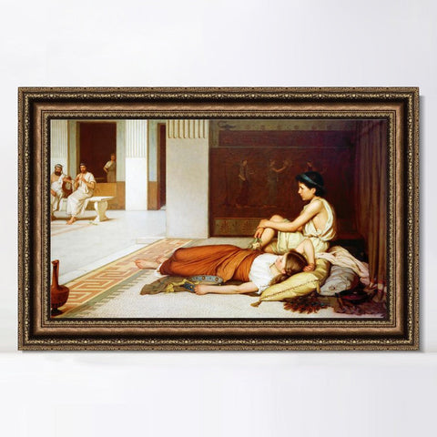 INVIN ART Framed Canvas Art Giclee Print Series#026 by John William Waterhouse Wall Art Living Room Home Office Decorations