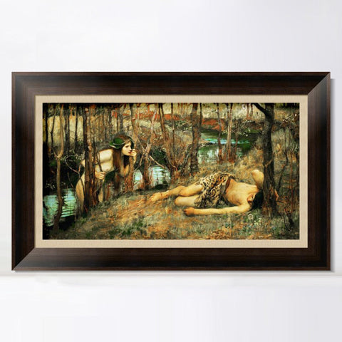 INVIN ART Framed Canvas Art Giclee Print The Naiad by John William Waterhouse Wall Art Living Room Home Office Decorations