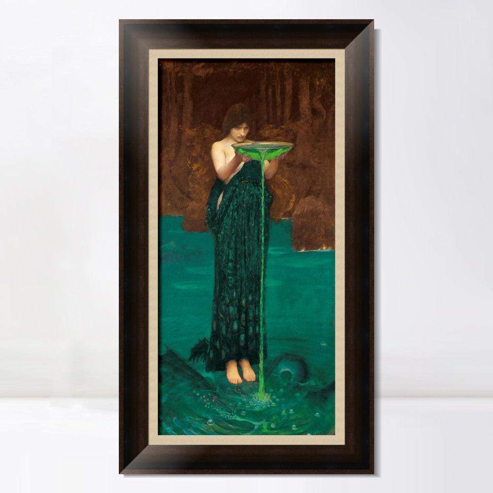 INVIN ART Framed Canvas Art Giclee Print Circe Invidiosa 1892 by John William Waterhouse Wall Art