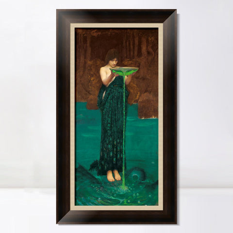 INVIN ART Framed Canvas Art Giclee Print Circe Invidiosa 1892 by John William Waterhouse Wall Art Living Room Home Office Decorations