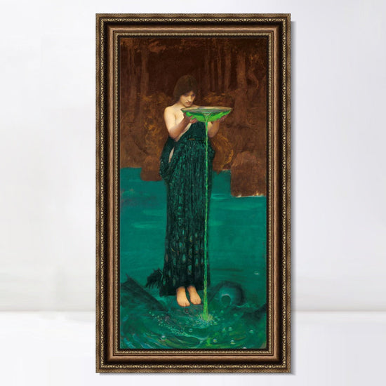INVIN ART Framed Canvas Art Giclee Print Circe Invidiosa 1892 by John William Waterhouse Wall Art