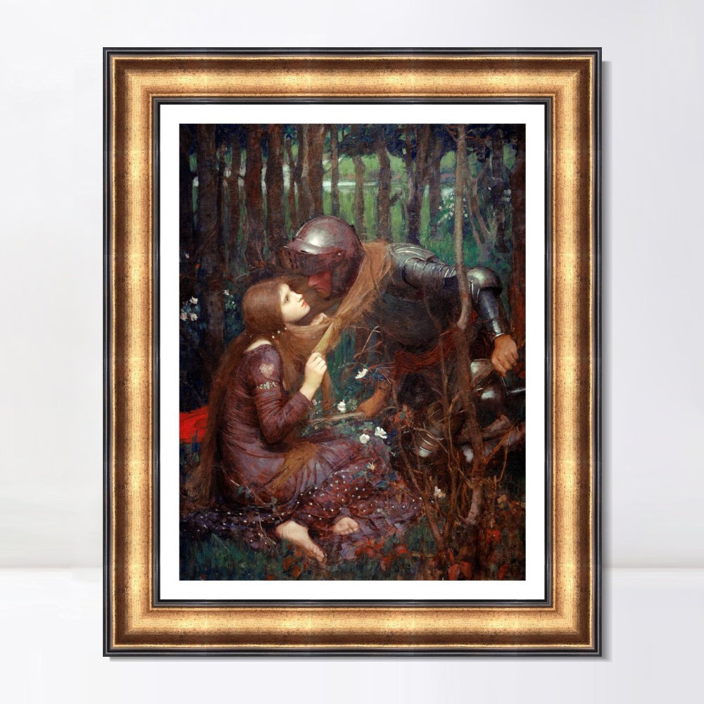 INVIN ART Framed Canvas Art Giclee Print La Belle Dame Sans Merci by John William Waterhouse Wall Art
