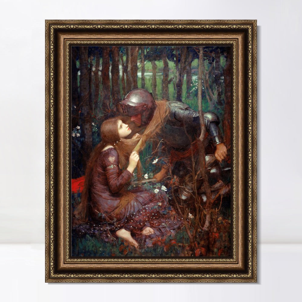 INVIN ART Framed Canvas Art Giclee Print La Belle Dame Sans Merci by John William Waterhouse Wall Art