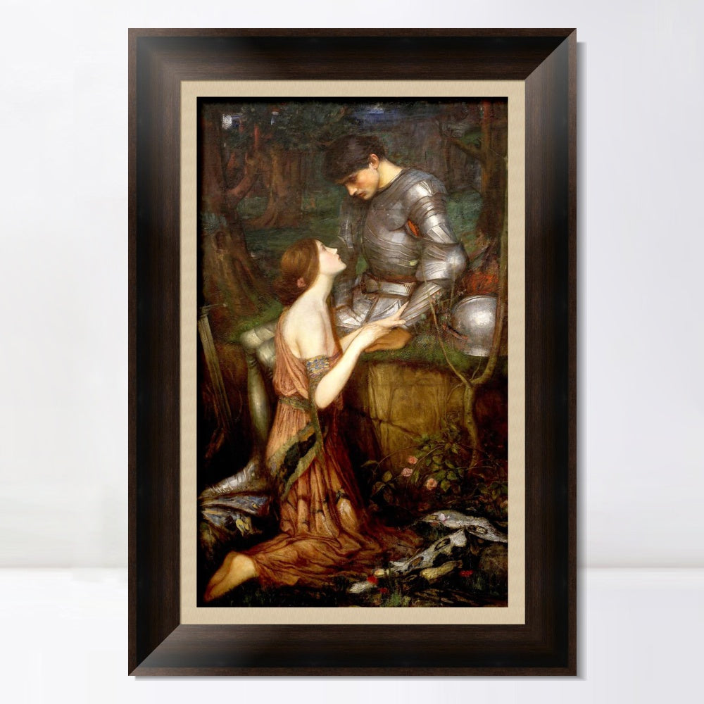 INVIN ART Framed Canvas Art Giclee Print Lamia and the Soldier by John William Waterhouse Wall Art