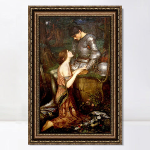 INVIN ART Framed Canvas Art Giclee Print Lamia 1905 by John William Waterhouse Wall Art Living Room Home Office Decorations