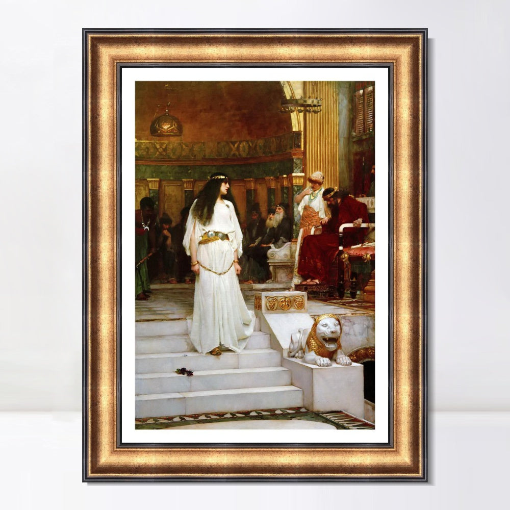 INVIN ART Framed Canvas Art Giclee Print Mariamne Leaving The Judgement Seat of Herod by John William Waterhouse Wall Art