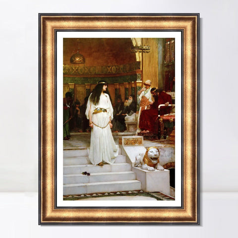 INVIN ART Framed Canvas Art Giclee Print Mariamne Leaving The Judgement Seat of Herod by John William Waterhouse Wall Art Living Room Home Office Decorations