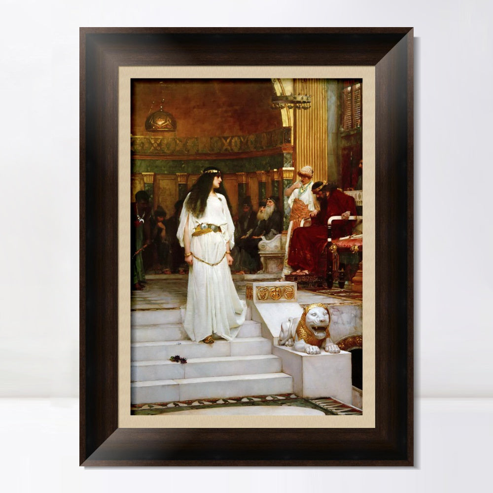 INVIN ART Framed Canvas Art Giclee Print Mariamne Leaving The Judgement Seat of Herod by John William Waterhouse Wall Art