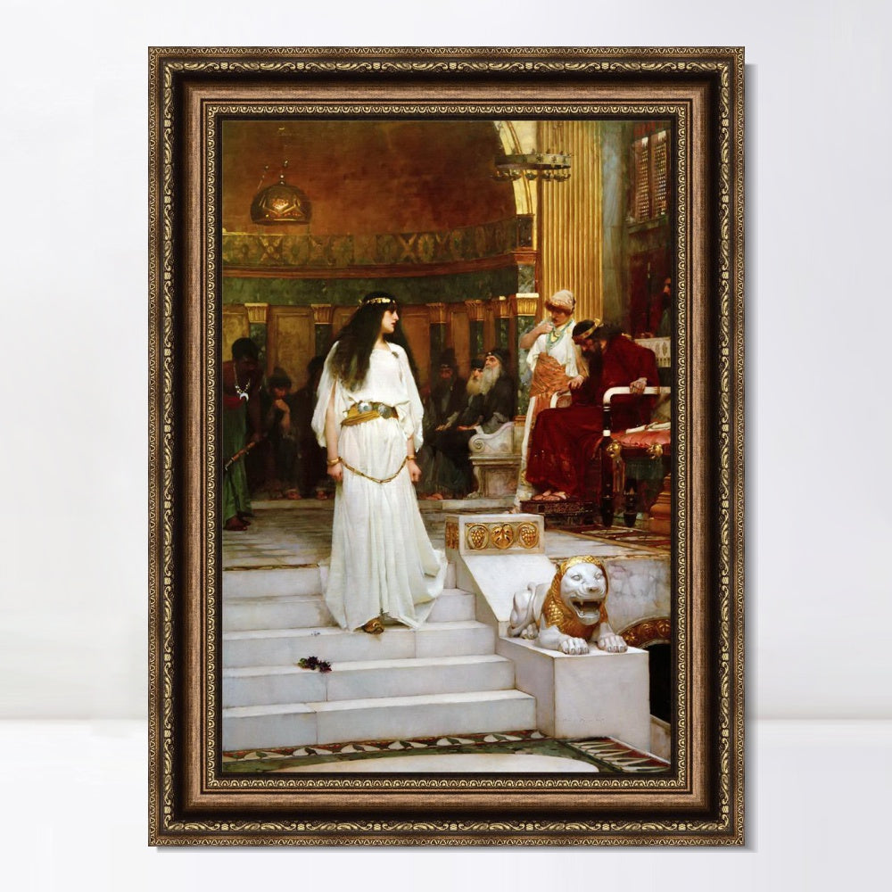 INVIN ART Framed Canvas Art Giclee Print Mariamne Leaving The Judgement Seat of Herod by John William Waterhouse Wall Art