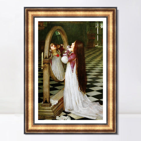 INVIN ART Framed Canvas Art Giclee Print Mariana in The South by John William Waterhouse Wall Art Living Room Home Office Decorations