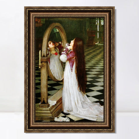 INVIN ART Framed Canvas Art Giclee Print Mariana in The South by John William Waterhouse Wall Art Living Room Home Office Decorations