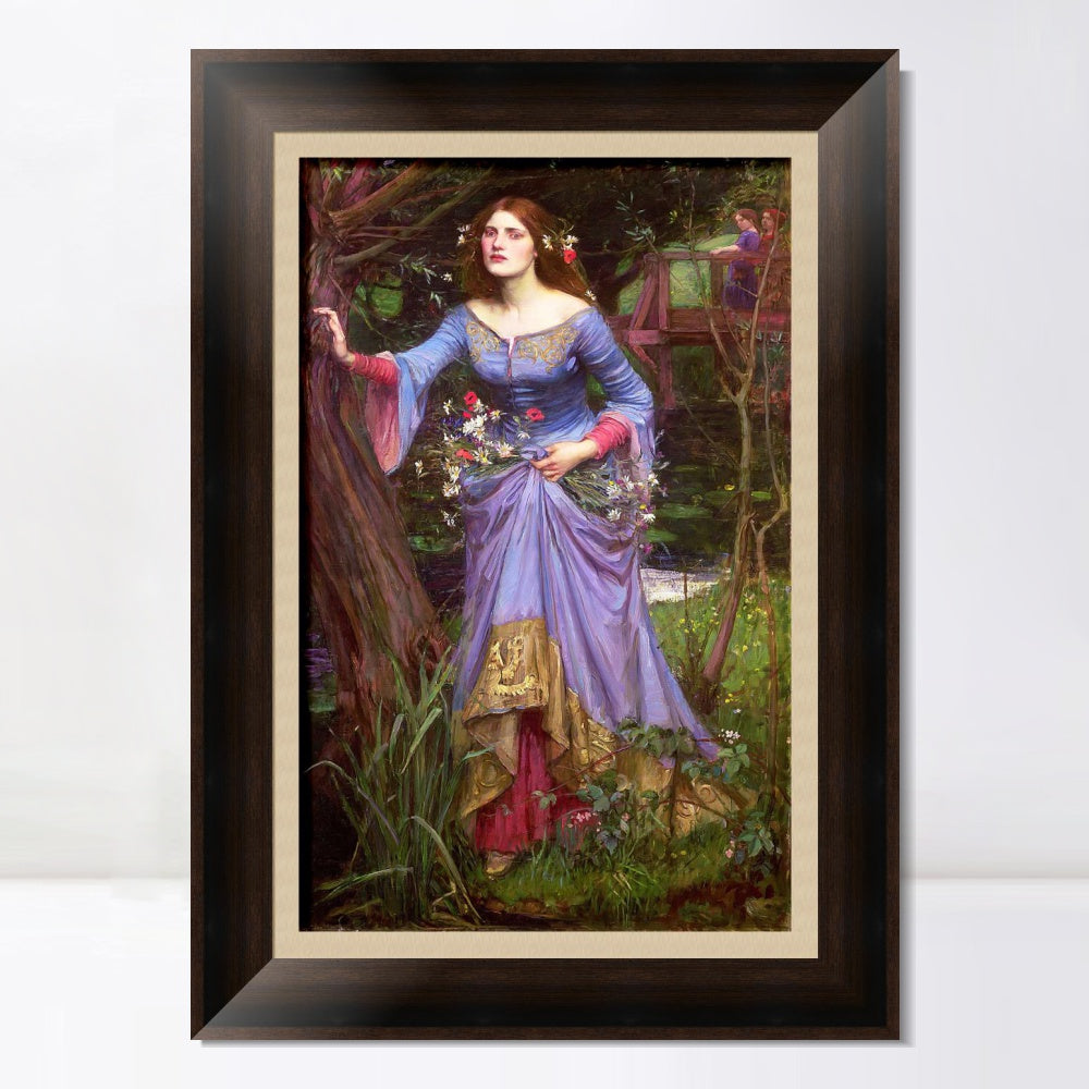 INVIN ART Framed Canvas Art Giclee Print Ophelia by John William Waterhouse Wall Art