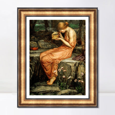 INVIN ART Framed Canvas Art Giclee Print Series#048 by John William Waterhouse Wall Art Living Room Home Office Decorations