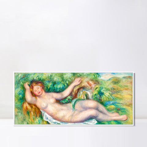INVIN ART Framed Canvas LA SOURCE by Pierre Auguste Renoir Wall Art Living Room Home Office Decorations