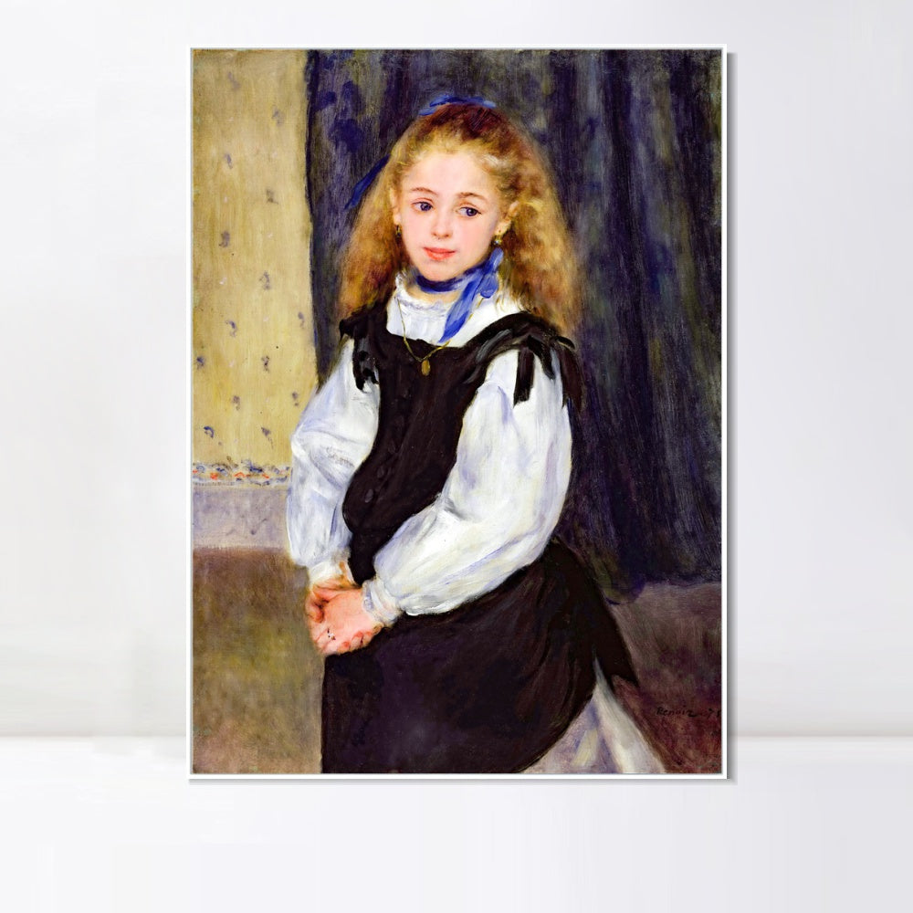 INVIN ART Framed Canvas Portrait of Mademoiselle Legrand by Pierre Auguste Renoir Wall Art Living Room Home Office Decorations