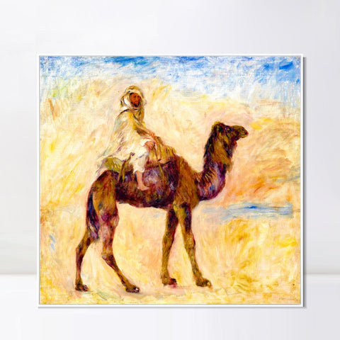 INVIN ART Framed Canvas Woman with a Guitar by Pierre Auguste Renoir Wall Art Living Room Home Office Decorations