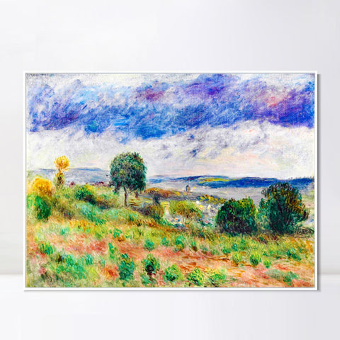INVIN ART Framed Canvas AUVERS SUR OISE by Pierre Auguste Renoir Wall Art Living Room Home Office Decorations