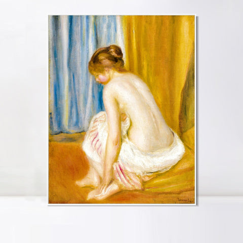 INVIN ART Framed Canvas BAIGNEUSE2 by Pierre Auguste Renoir Wall Art Living Room Home Office Decorations