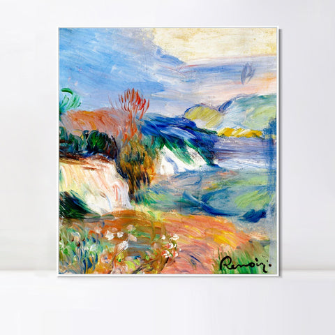 INVIN ART Framed Canvas BORD DE MER by Pierre Auguste Renoir Wall Art Living Room Home Office Decorations