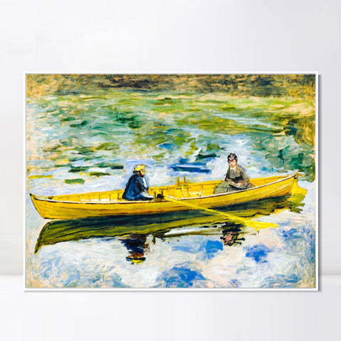 INVIN ART Framed Canvas CLAUDE MONET ET MME HENRIOT by Pierre Auguste Renoir Wall Art Living Room Home Office Decorations