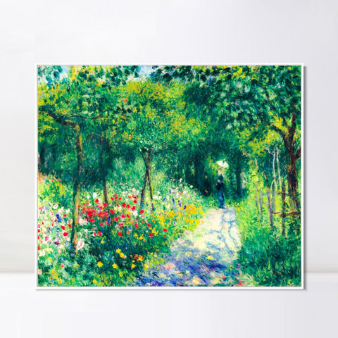 INVIN ART Framed Canvas FEMMES DANS UN JARDIN by Pierre Auguste Renoir Wall Art Living Room Home Office Decorations