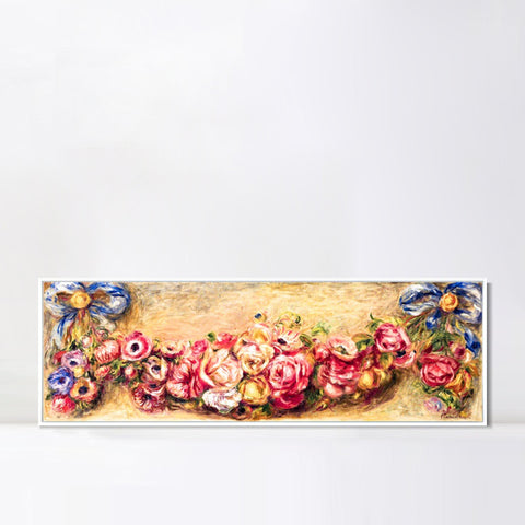 INVIN ART Framed Canvas GUIRLANDE DE ROSES by Pierre Auguste Renoir Wall Art Living Room Home Office Decorations