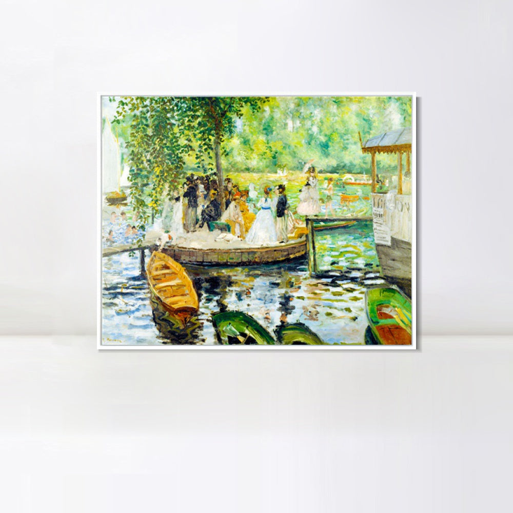 INVIN ART Framed Canvas La Grenouill¨¨re by Pierre Auguste Renoir Wall Art Living Room Home Office Decorations