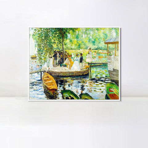 INVIN ART Framed Canvas La Grenouillère by Pierre Auguste Renoir Wall Art Living Room Home Office Decorations